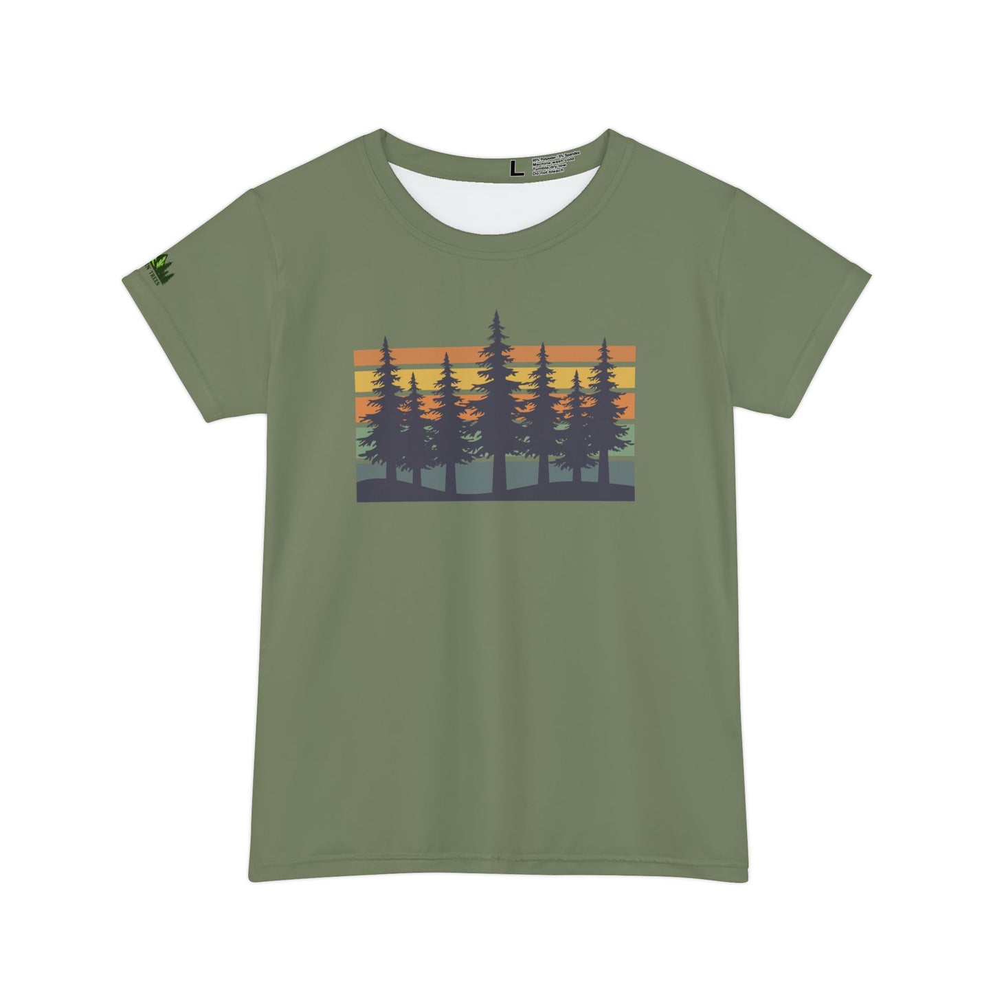 Nature Sunset Trees Women's Short Sleeve Shirt — Forest Silhouette Tee