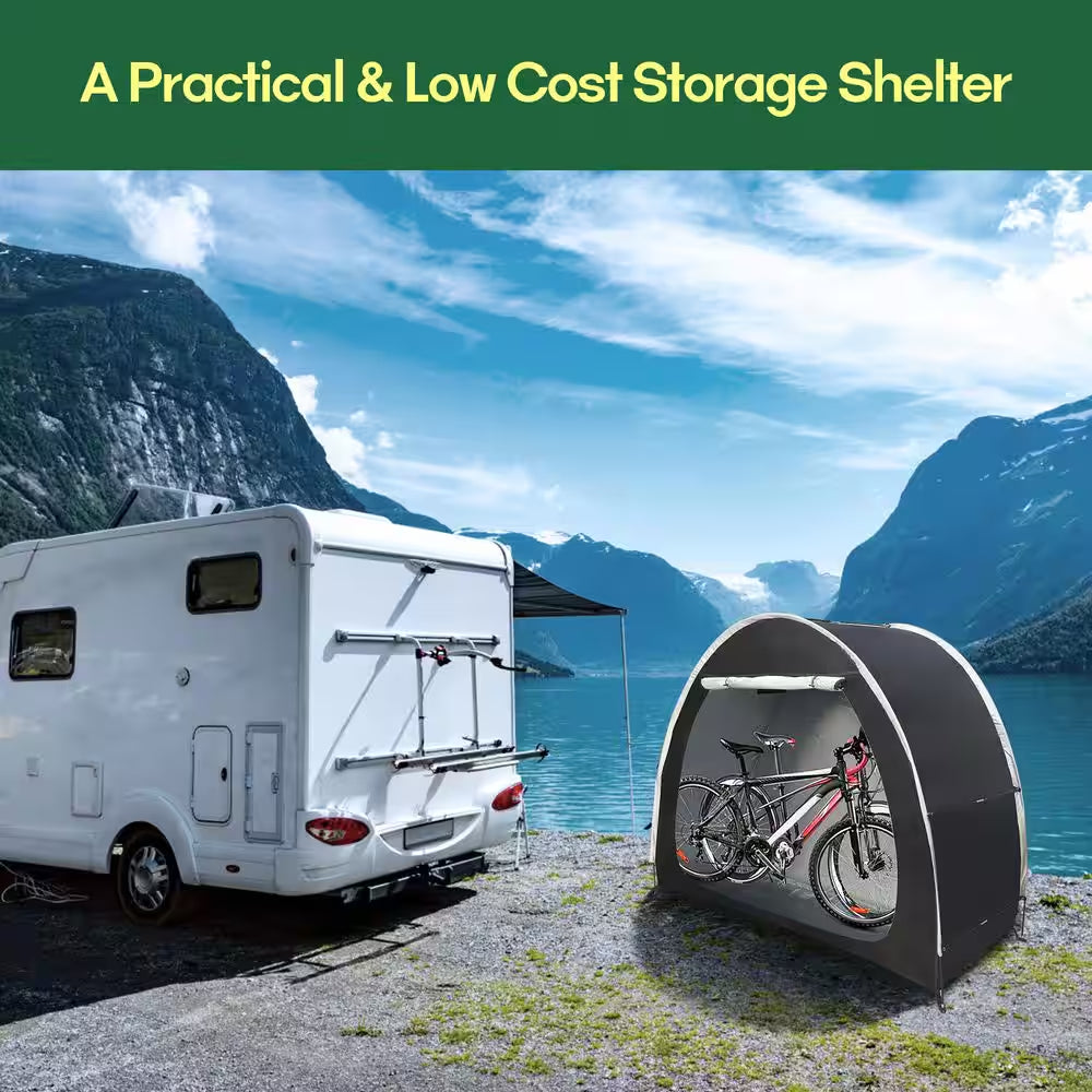 Portable Foldable Outdoor Bike Storage Tent 6.5 Ft. X 2.7 Ft. for 2-3 Bikes Water-Resistant
