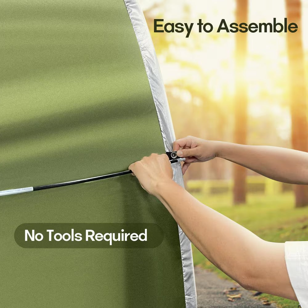 Portable Foldable Outdoor Bike Storage Tent 6.5 Ft. X 2.7 Ft. for 2-3 Bikes Water-Resistant