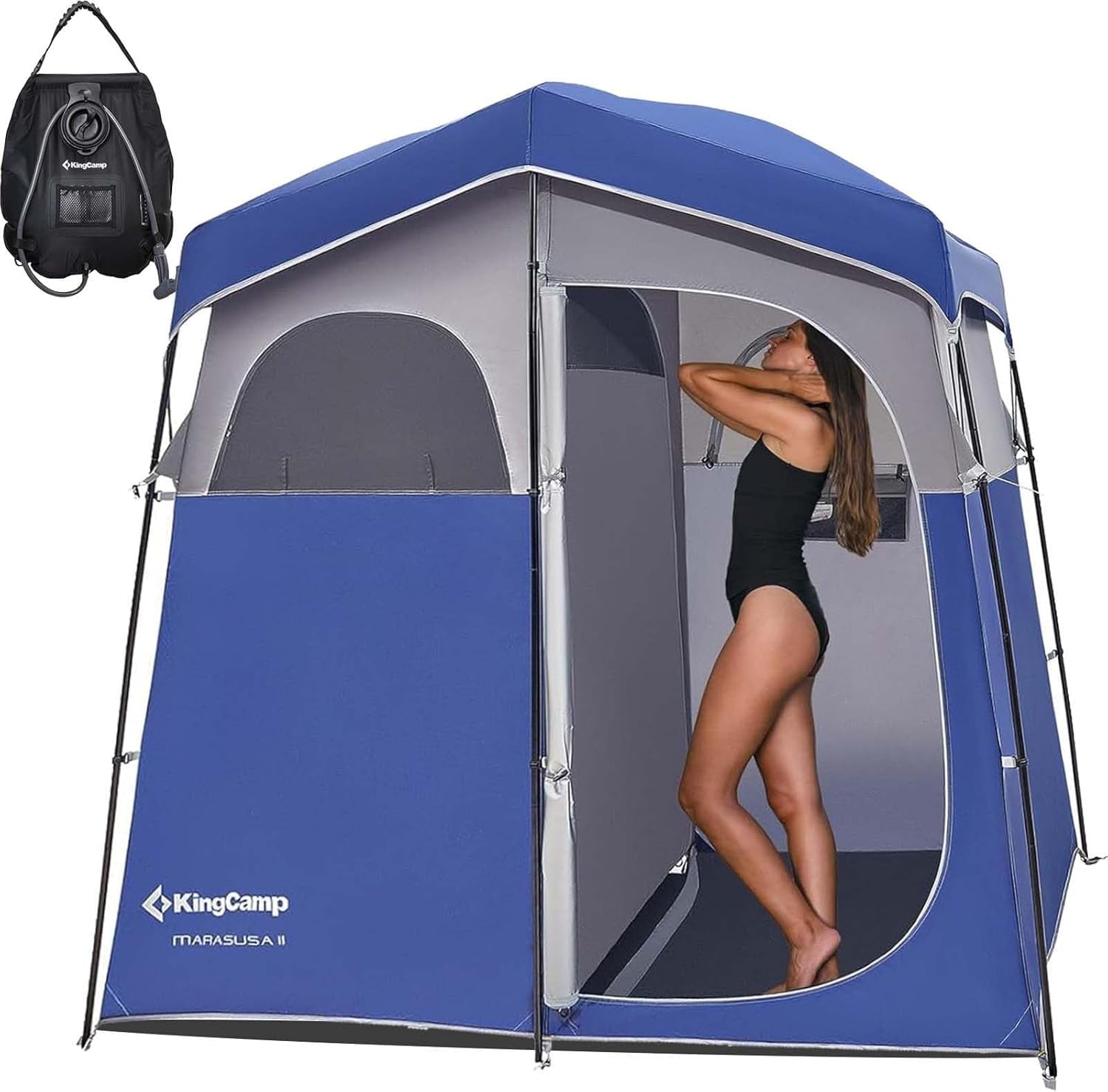 Shower Tent, Portable Privacy Tent Outdoor Camping 1/2 Room Toilet Tents with Shower Bag & Dressing Room for Beach, Camping & Hiking