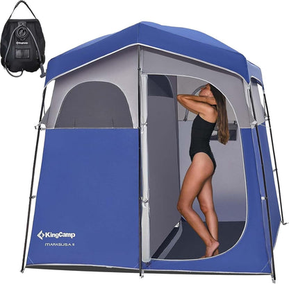 Shower Tent, Portable Privacy Tent Outdoor Camping 1/2 Room Toilet Tents with Shower Bag & Dressing Room for Beach, Camping & Hiking