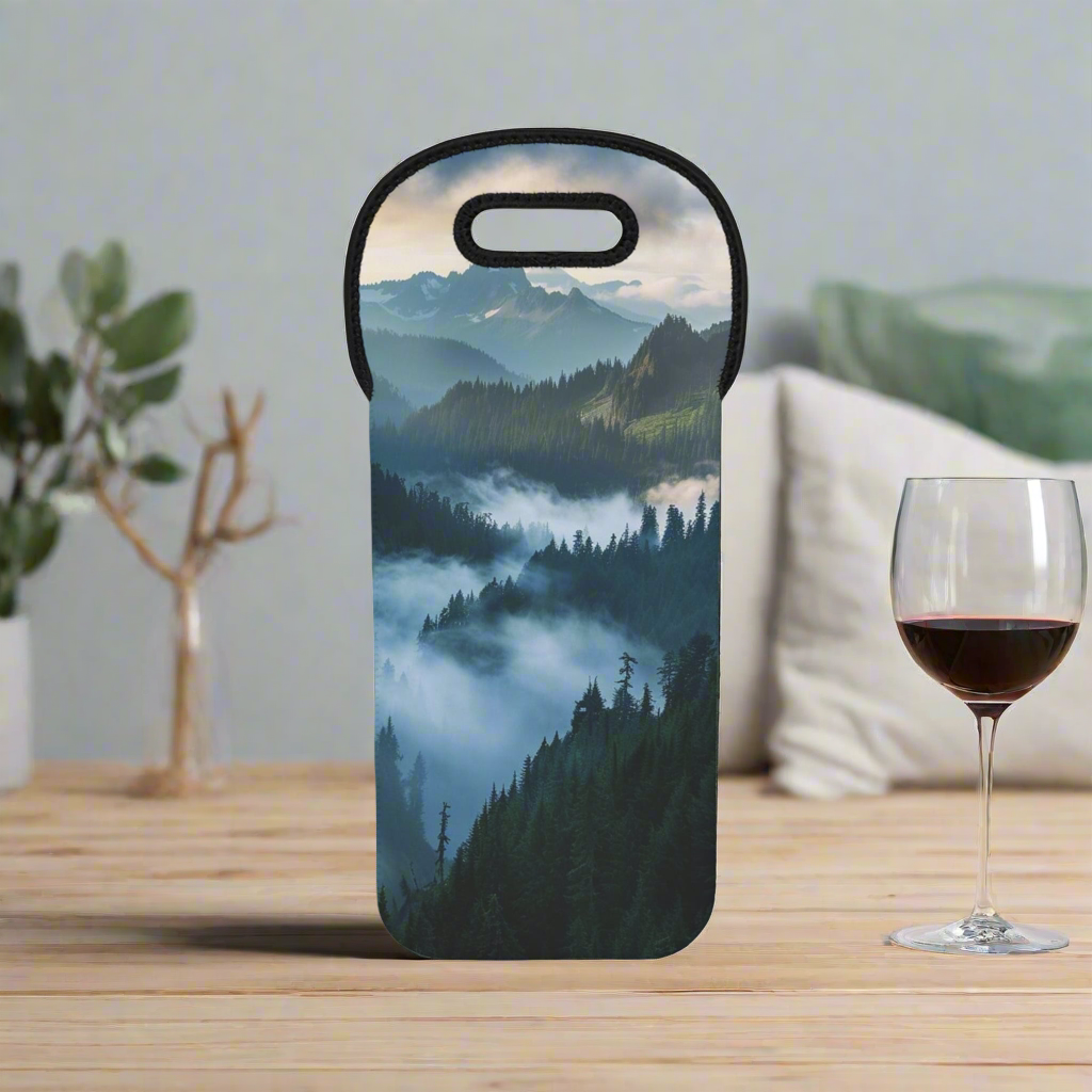 Foggy Forest - Wine Tote Bag