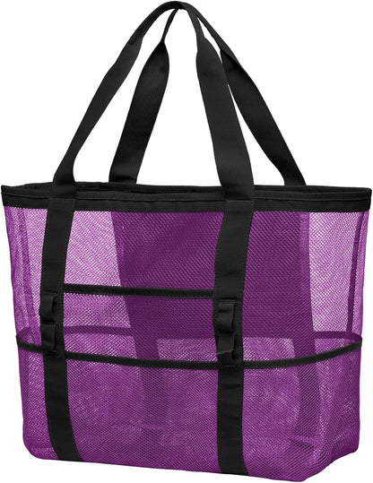 Mesh Beach Bag Family - Large Tote Bag for Cruise Pool Toys Beach Vacation Essentials