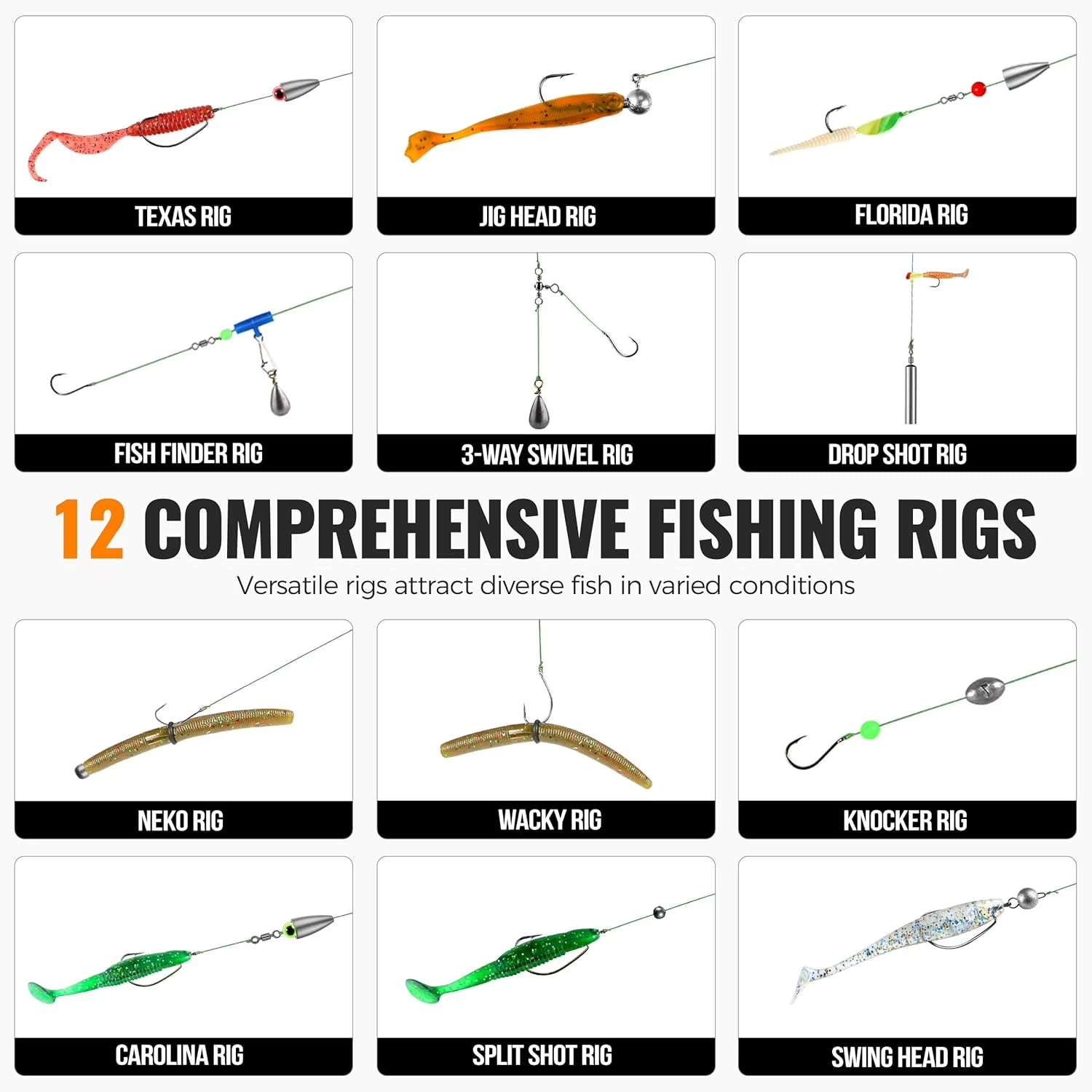 397Pcs Fishing Accessories Kit, Organized Fishing Tackle Box with Tackle Included, Fishing Hooks, Fishing Weights Sinkers, Swivels, Beads, Fishing Gear Set Equipment for Bass Trout