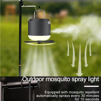 Electric Outdoor Portable LED Light with Ceiling Fan