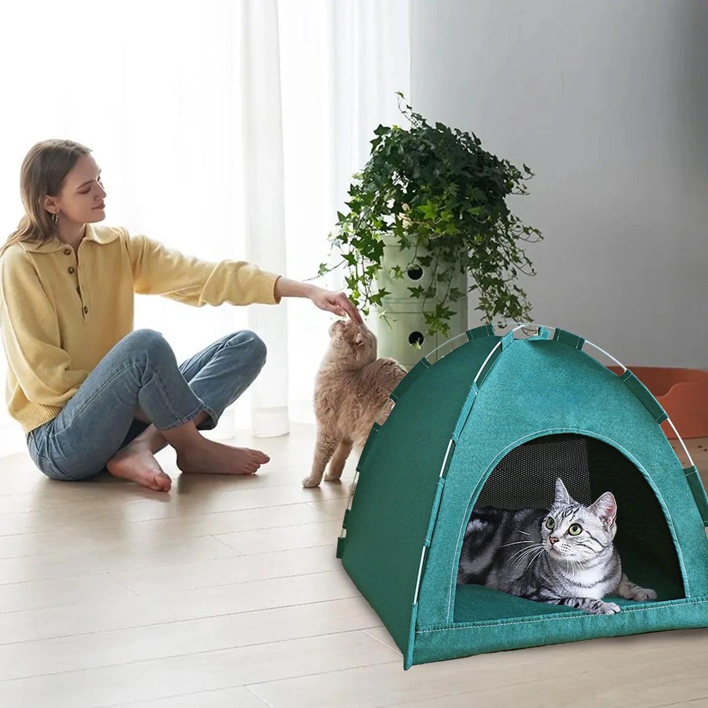 Foldable Pet Tent, Universal Pet Nests for Indoor Cats, Dog Tent, Pet Tent, Portable Cats Tent Bed for Outdoor Cats Cave Cats Houses