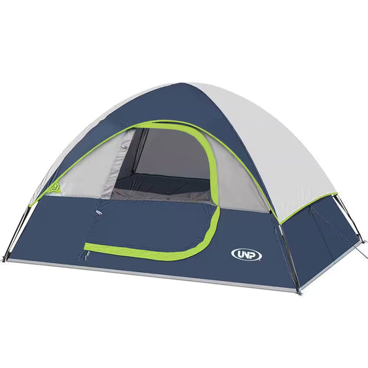 Deep Blue 4-Person Camping Tents, Waterproof Windproof Tent with Rainfly Easy Set Up-Portable Dome Tents for Camping