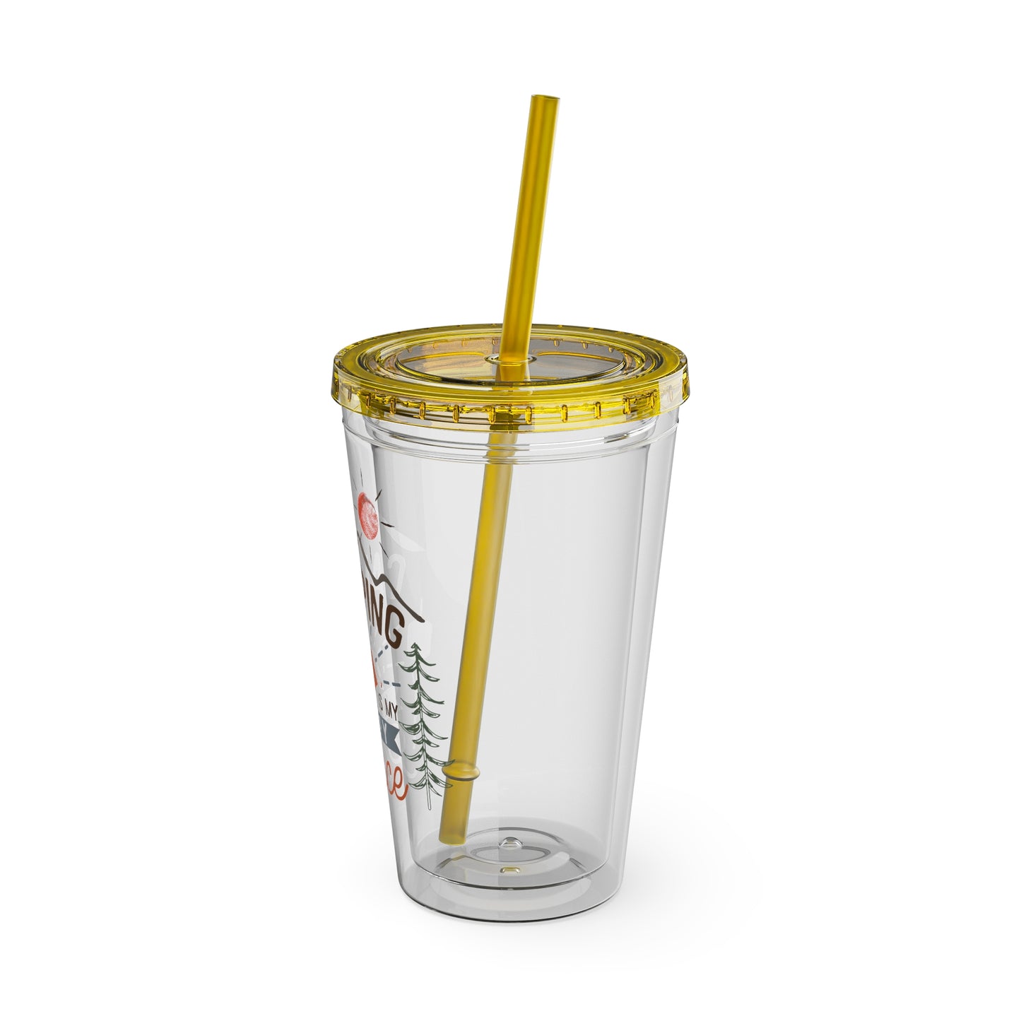 Camping is My Happy Place - Sunsplash Tumbler with Straw, 16oz