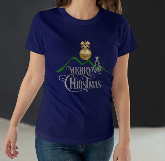 Merry Christmas Mountain Top Women's T-shirt