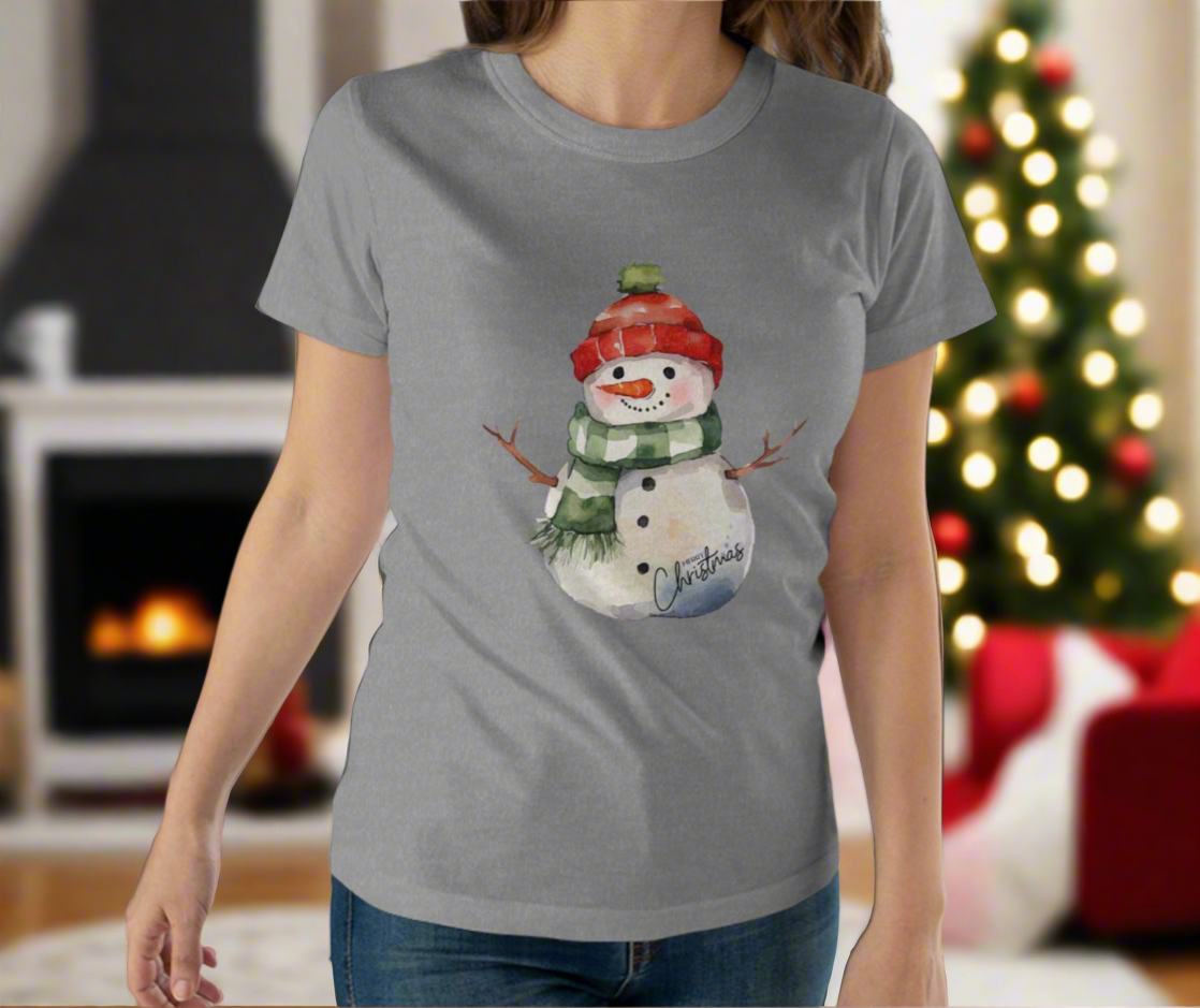 Merry Christmas Snowman Top Women's T-shirt