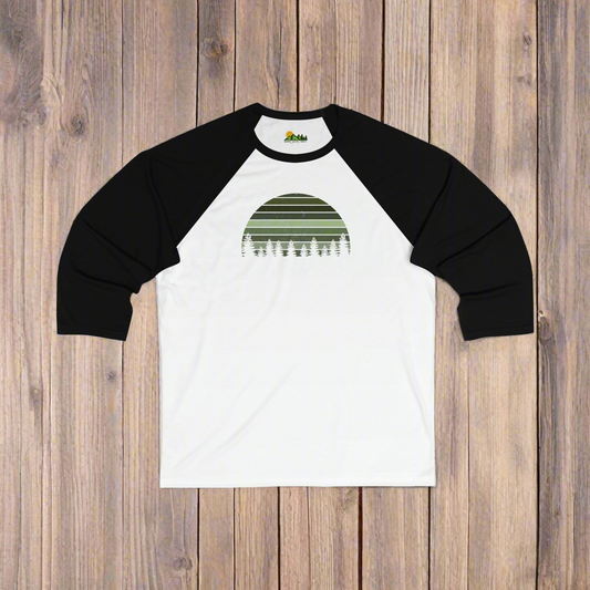 Green Pine Tree Unisex 3\4 Sleeve Baseball Tee