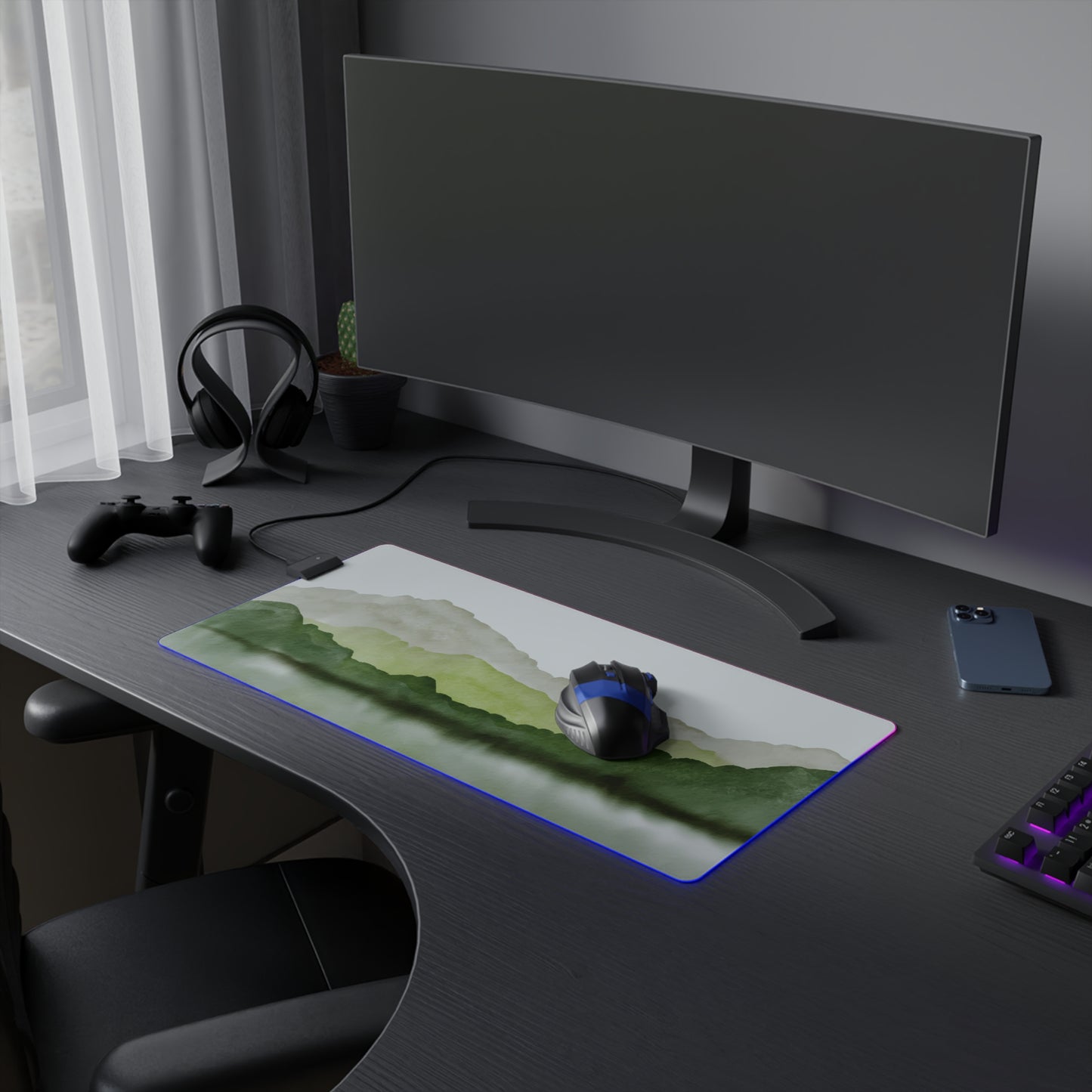 Hazy Mountain LED Gaming Mouse Pad