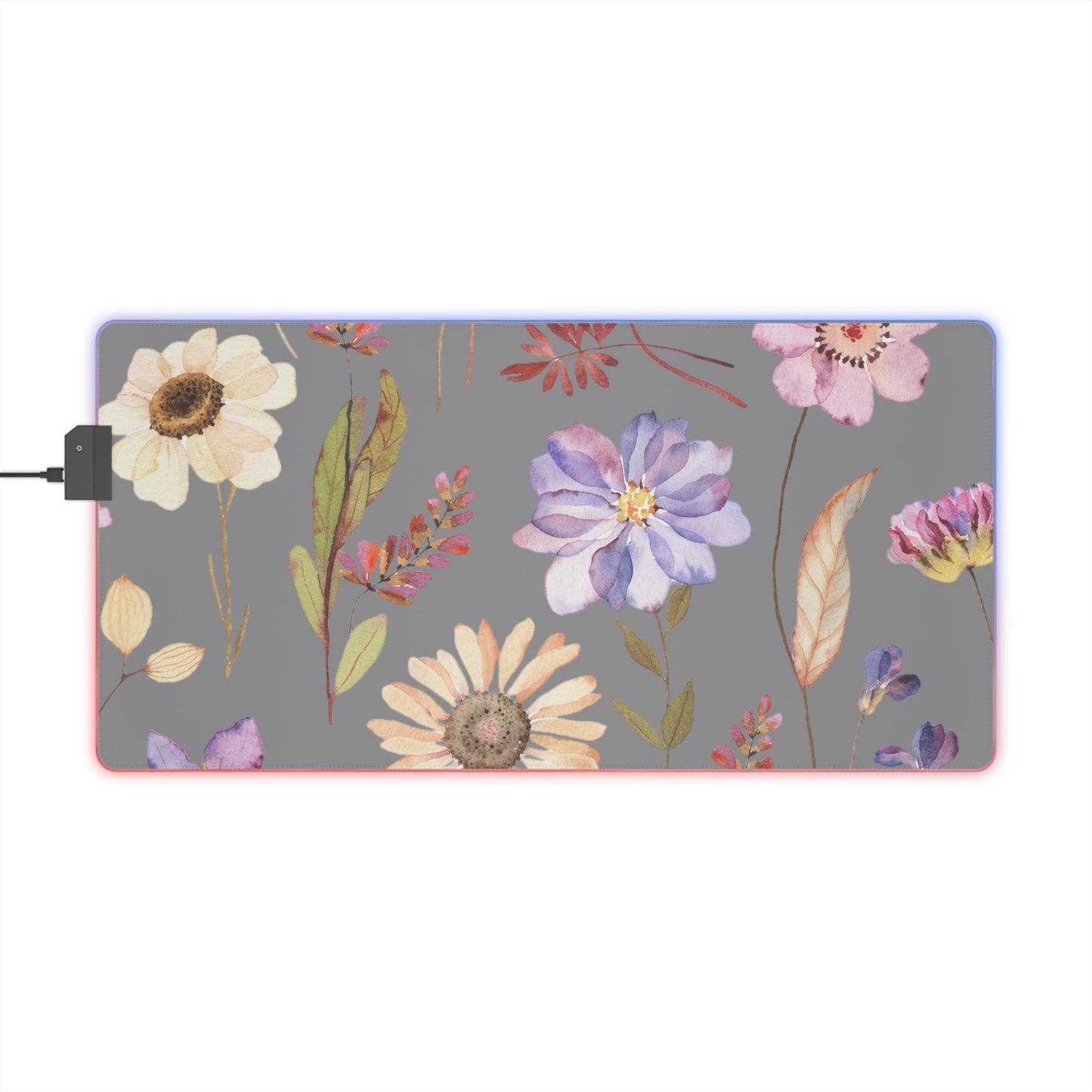 Floral LED Gaming Mouse Pad