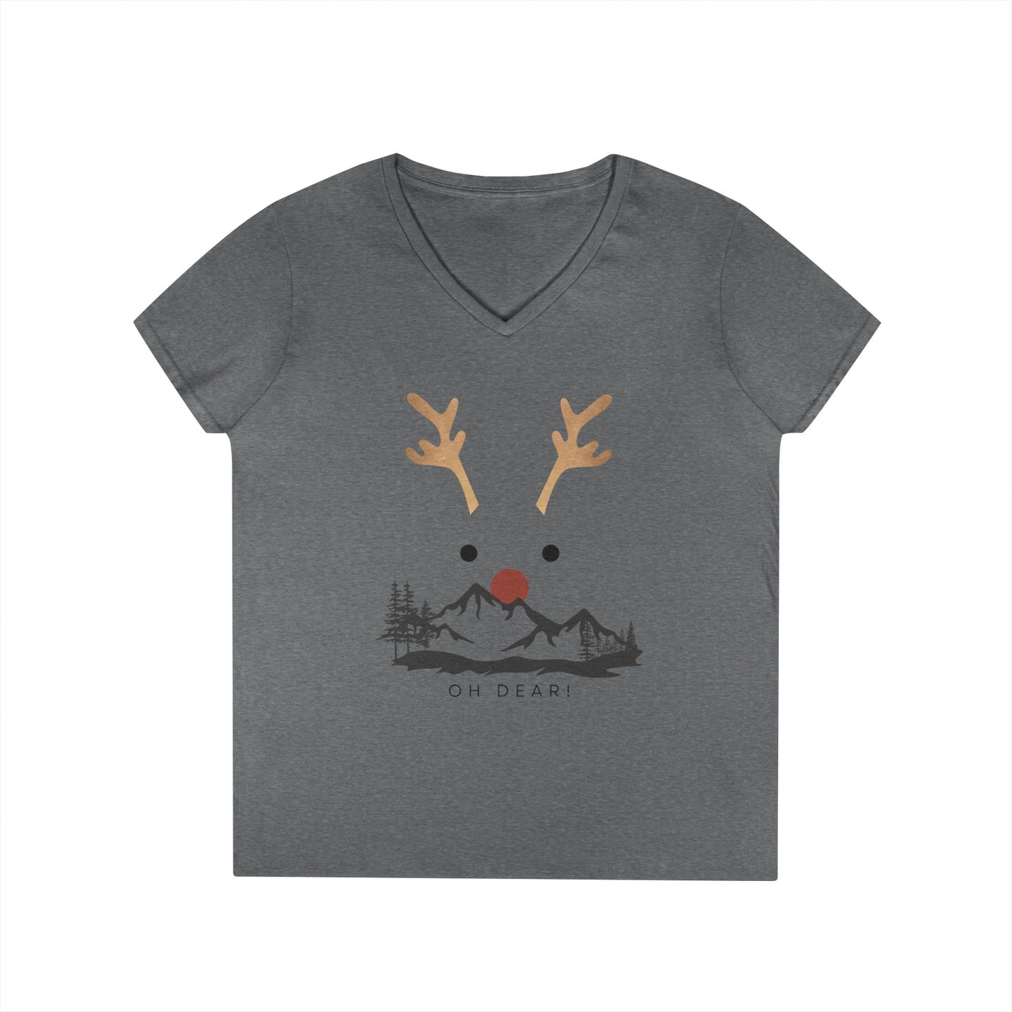 Oh Deer Ladies' V-Neck T-Shirt