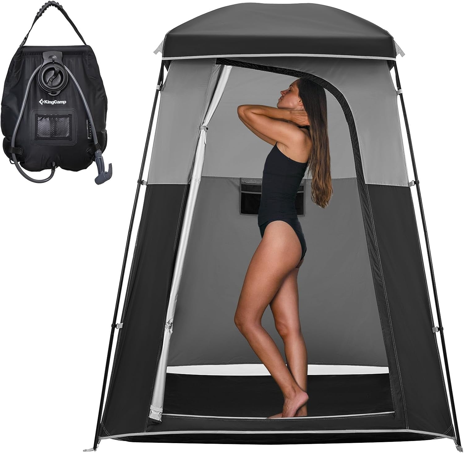Shower Tent, Portable Privacy Tent Outdoor Camping 1/2 Room Toilet Tents with Shower Bag & Dressing Room for Beach, Camping & Hiking