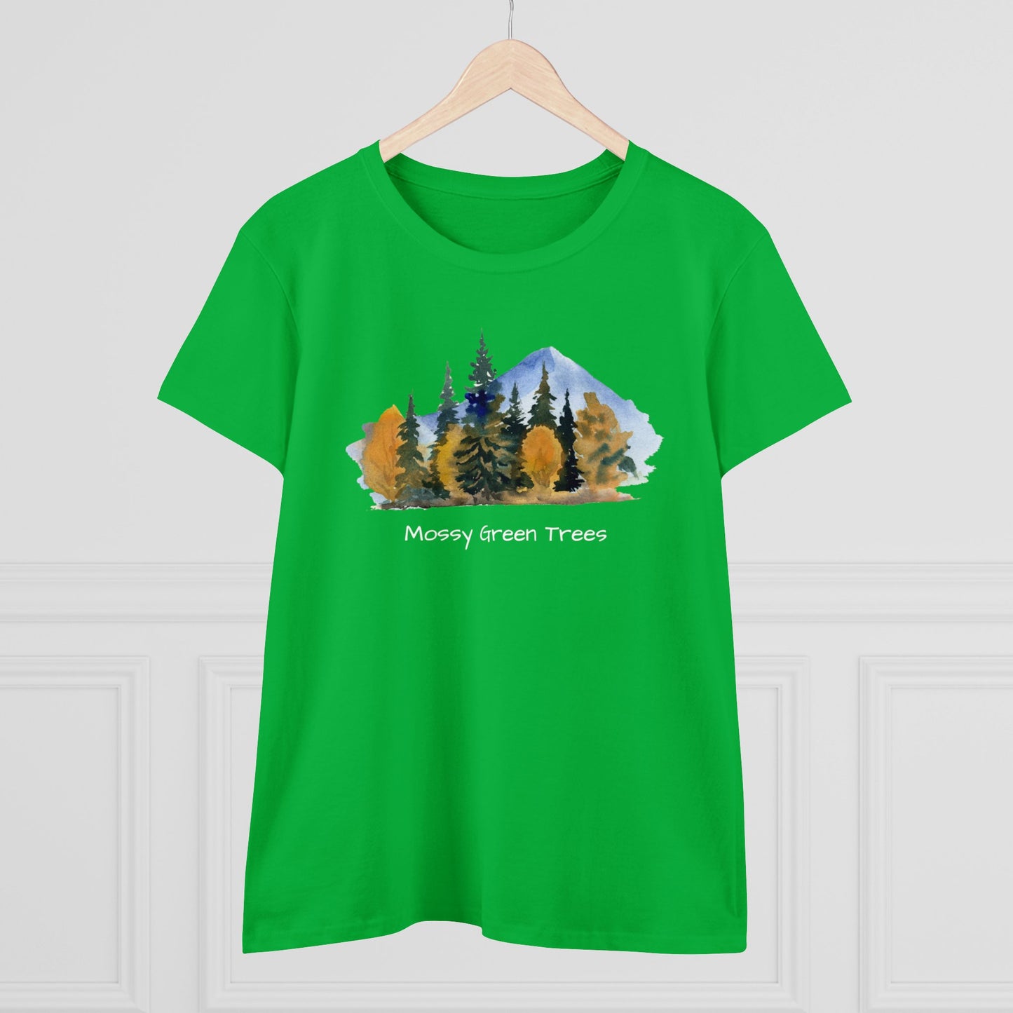 Mossy Green Trees Women's Midweight Cotton Tee