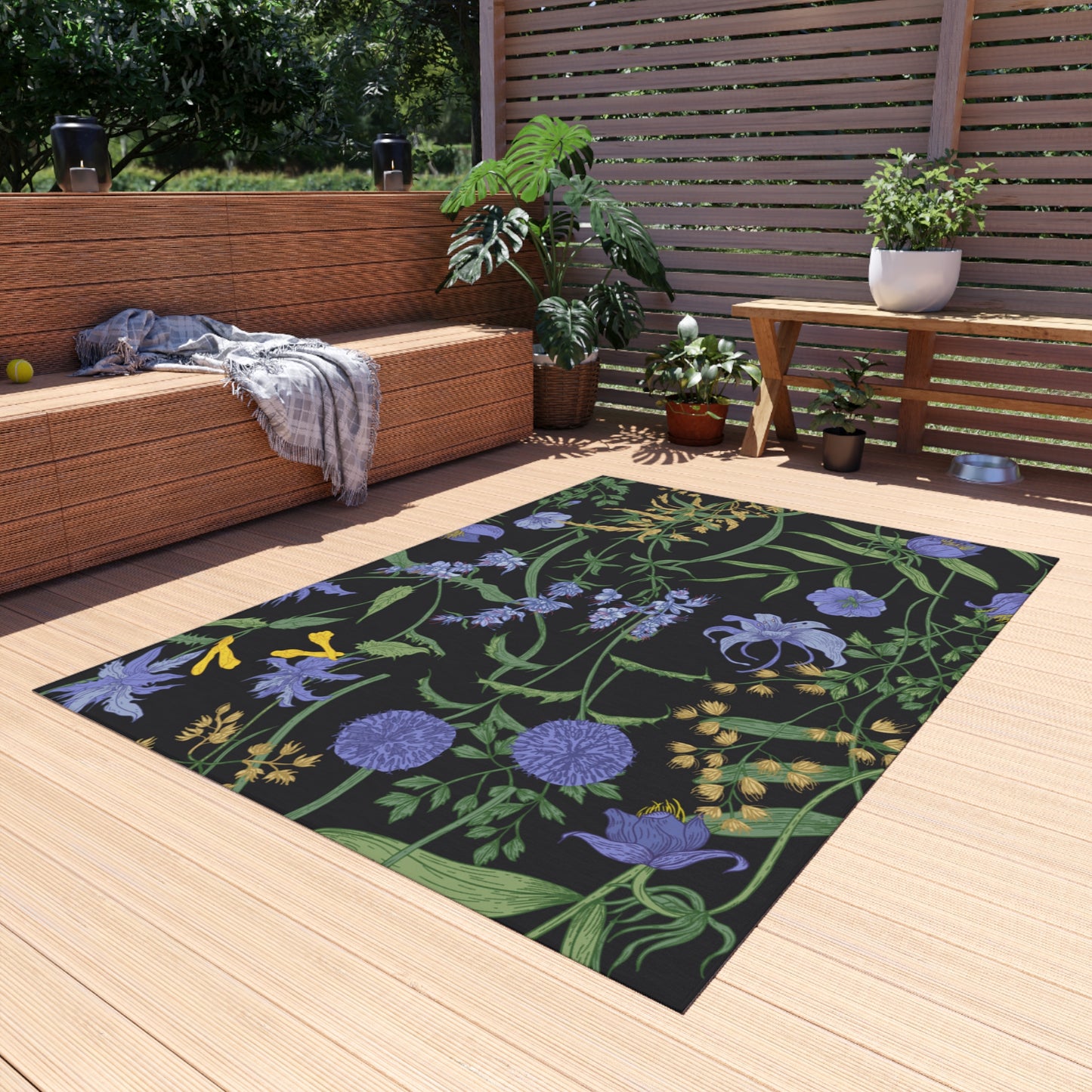 Blue Thistle Outdoor Rug