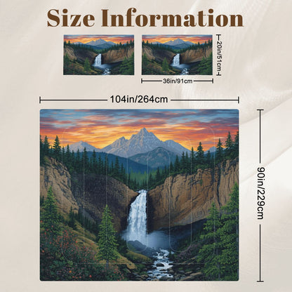 Mountain Waterfall King Comforter -3 PCS Set