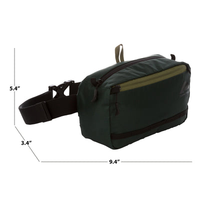 3.5 Ltr on Waist Pack, Green, Unisex, Polyester Zipper