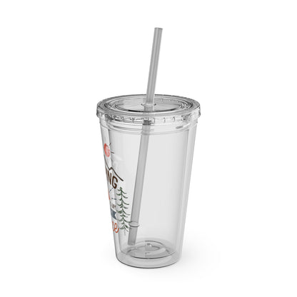 Camping is My Happy Place - Sunsplash Tumbler with Straw, 16oz