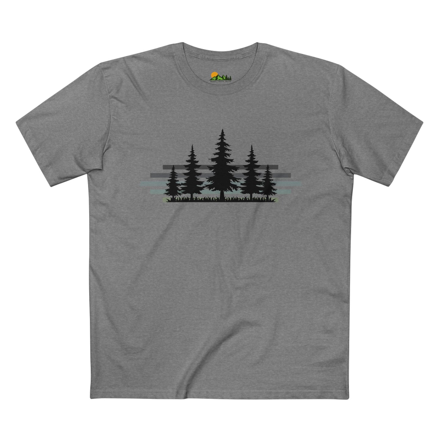 Forest Silhouette Tee — Pine Tree Graphic Shirt for Outdoor Lovers