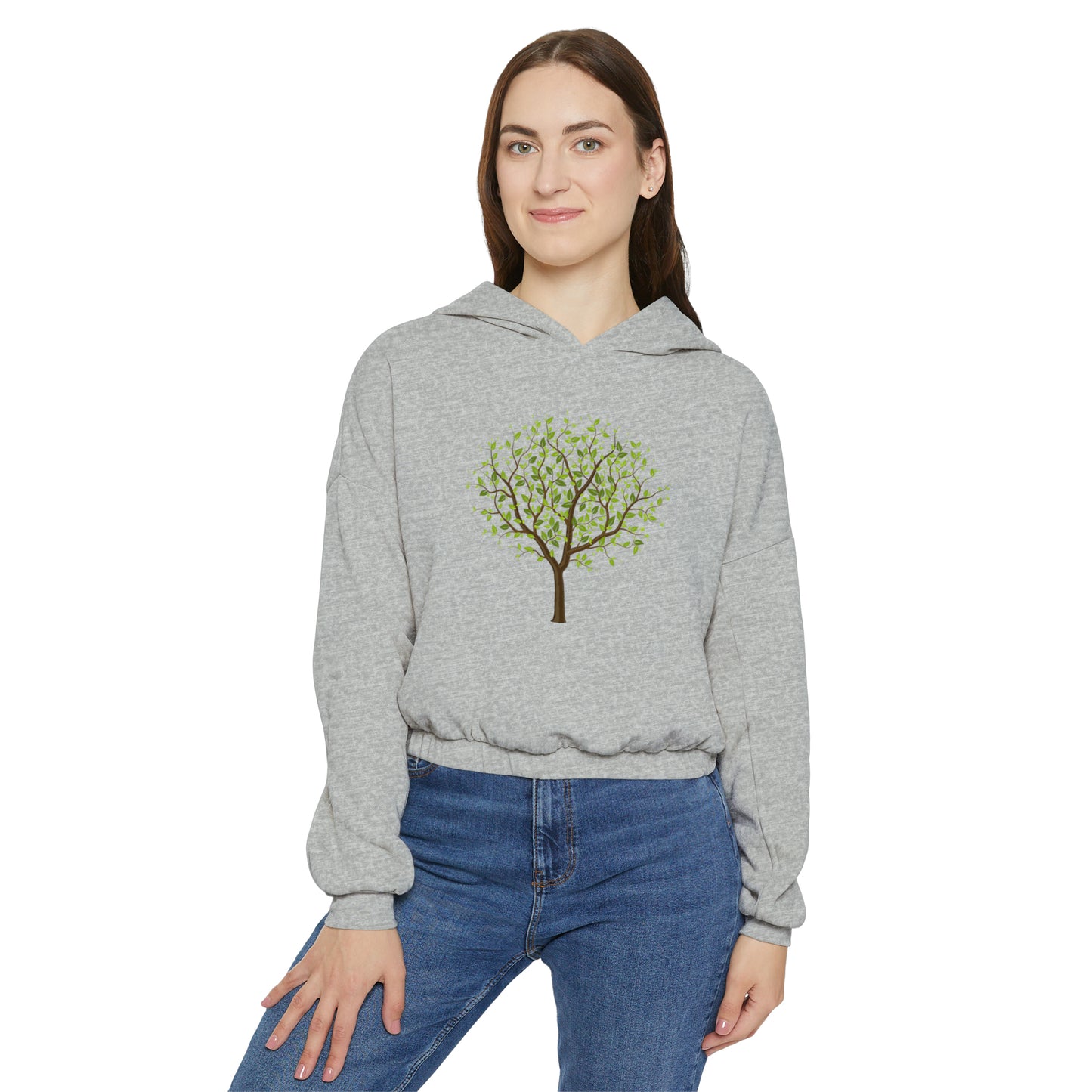 Leafy Green Tree - Women's Cinched Bottom Hoodie