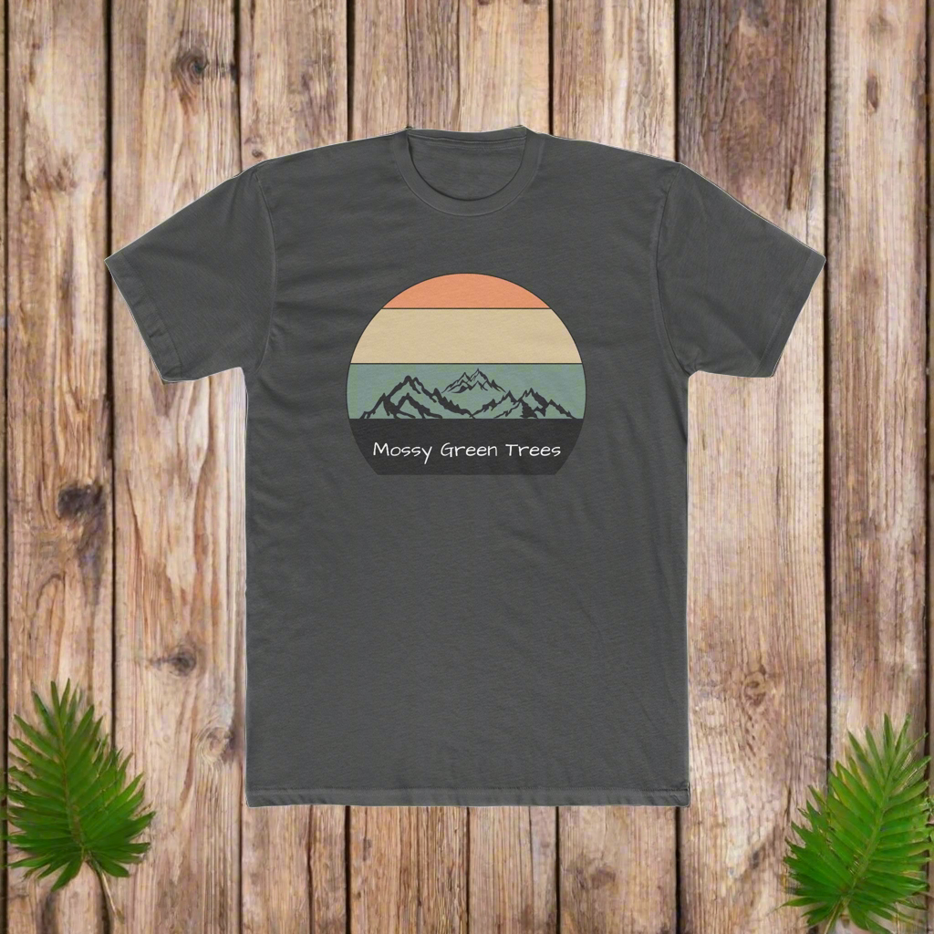 Mossy Green Trees Men's Cotton Crew Tee