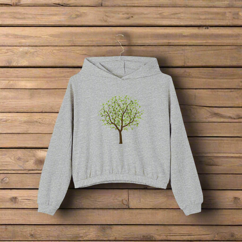 Leafy Green Tree - Women's Cinched Bottom Hoodie