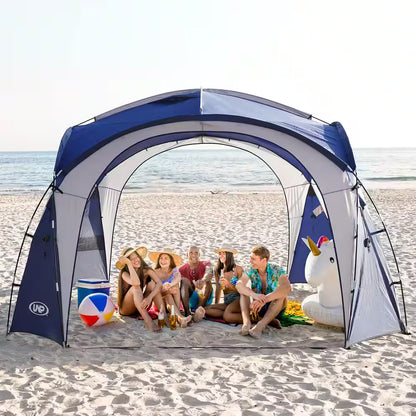 Blue Large Sun Shelter for 9-People to 12-People UPF50+ Portable Beach Sunshade Tent with Carry Bag