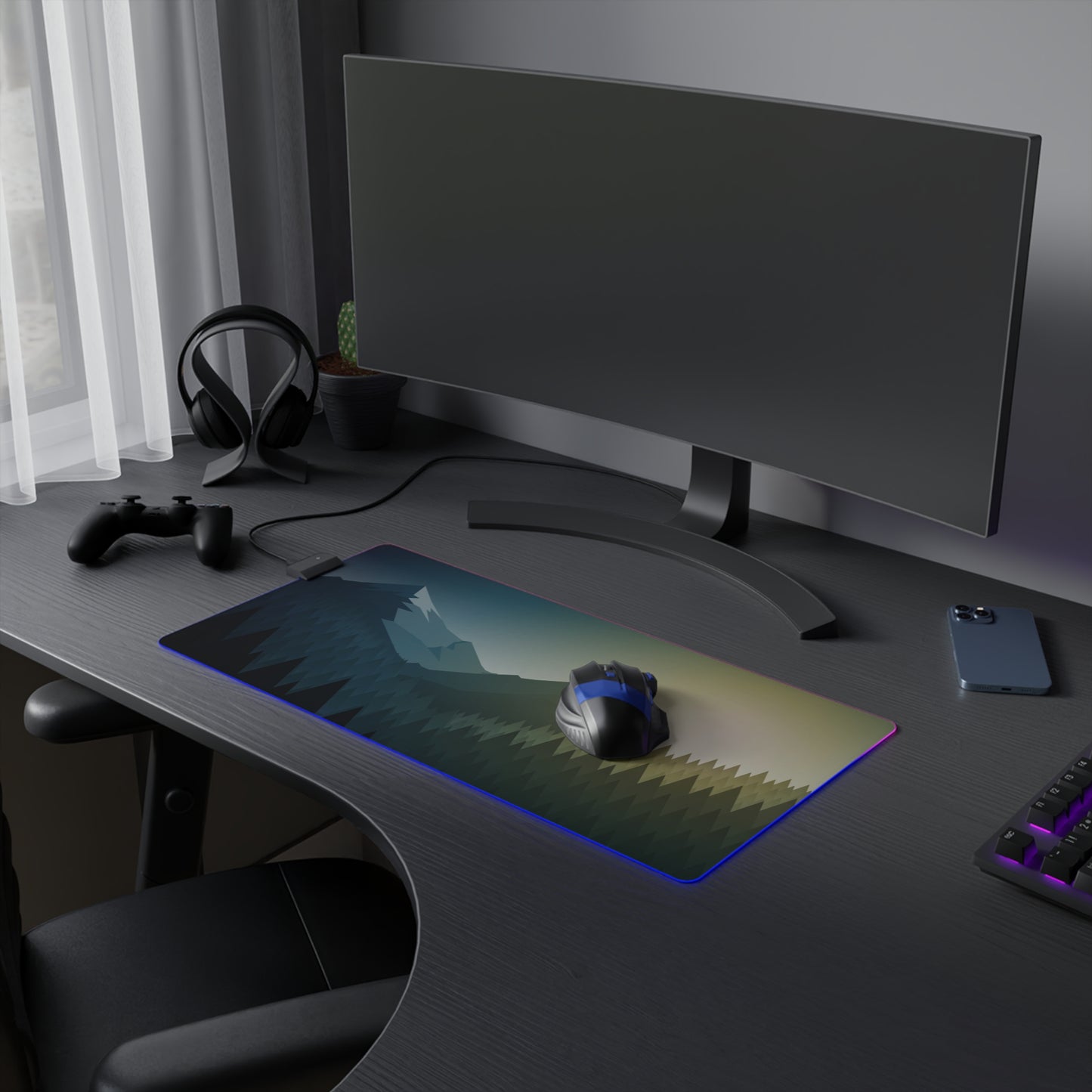 Blue Mountain LED Gaming Mouse Pad