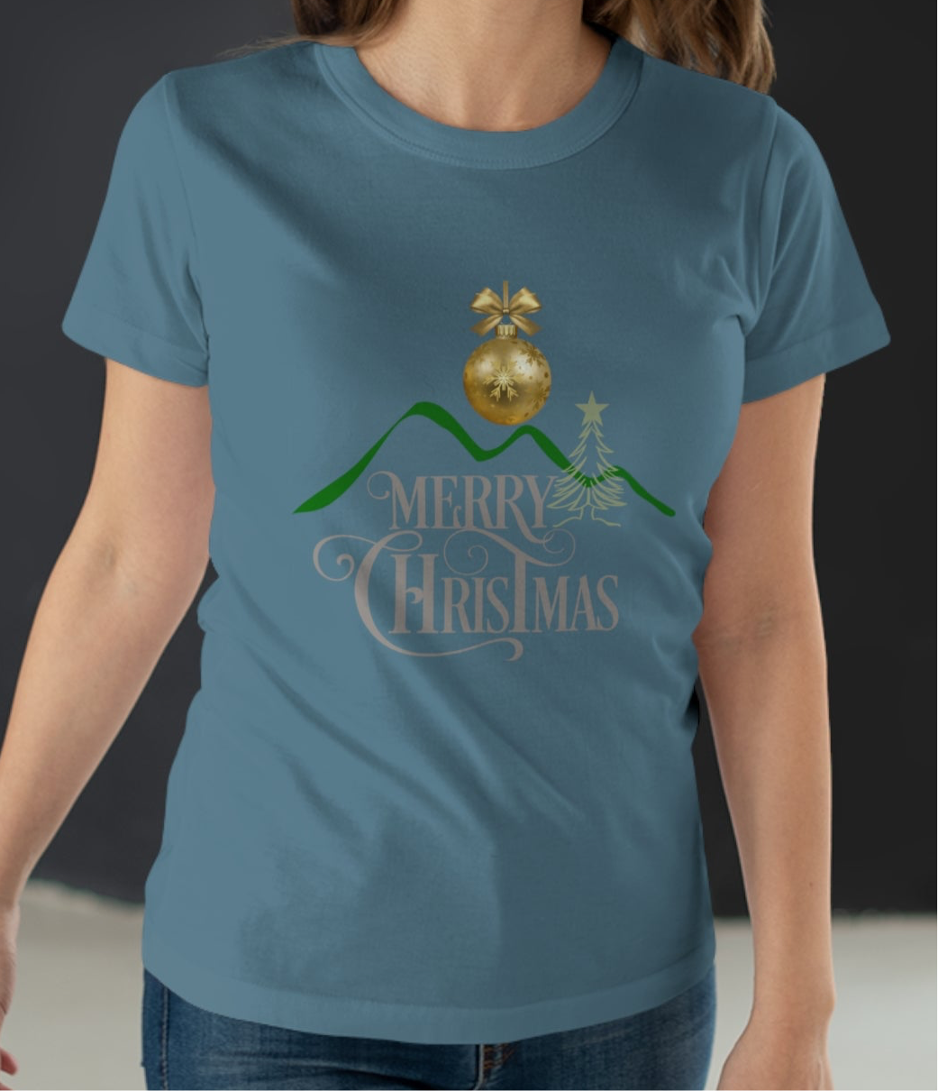 Merry Christmas Mountain Top Women's T-shirt