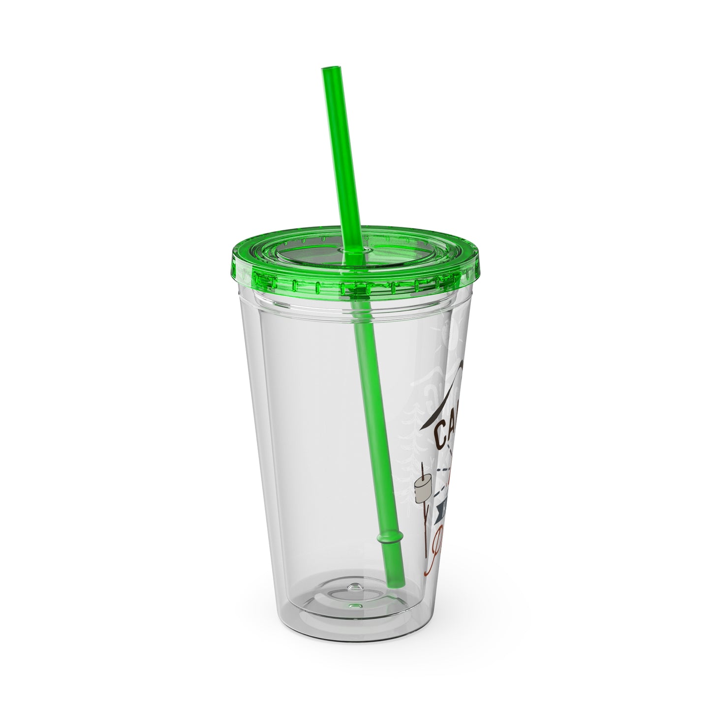 Camping is My Happy Place - Sunsplash Tumbler with Straw, 16oz