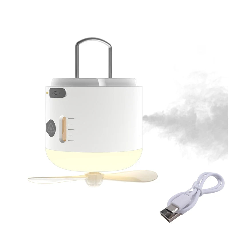 Electric Outdoor Portable LED Light with Ceiling Fan