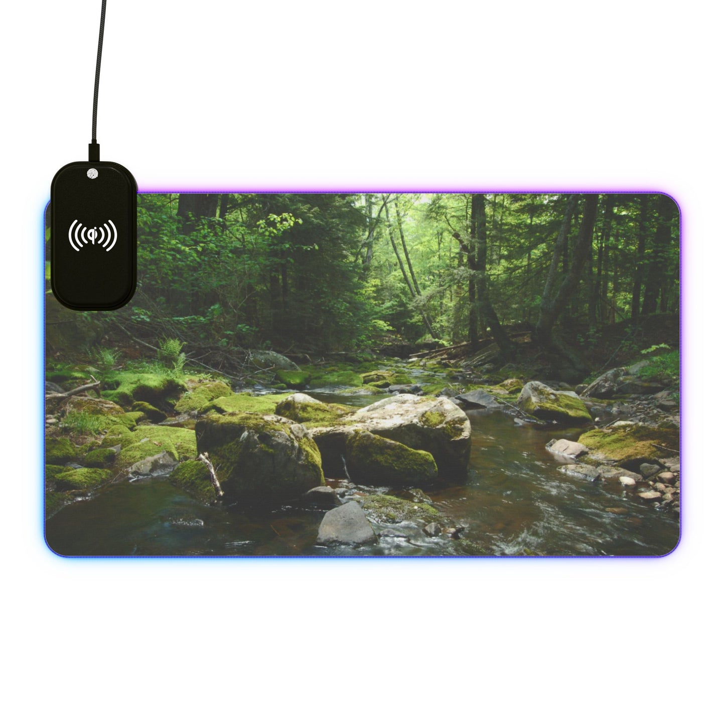 Walk In The Woods LED Gaming Mouse Pad, Wireless Charging