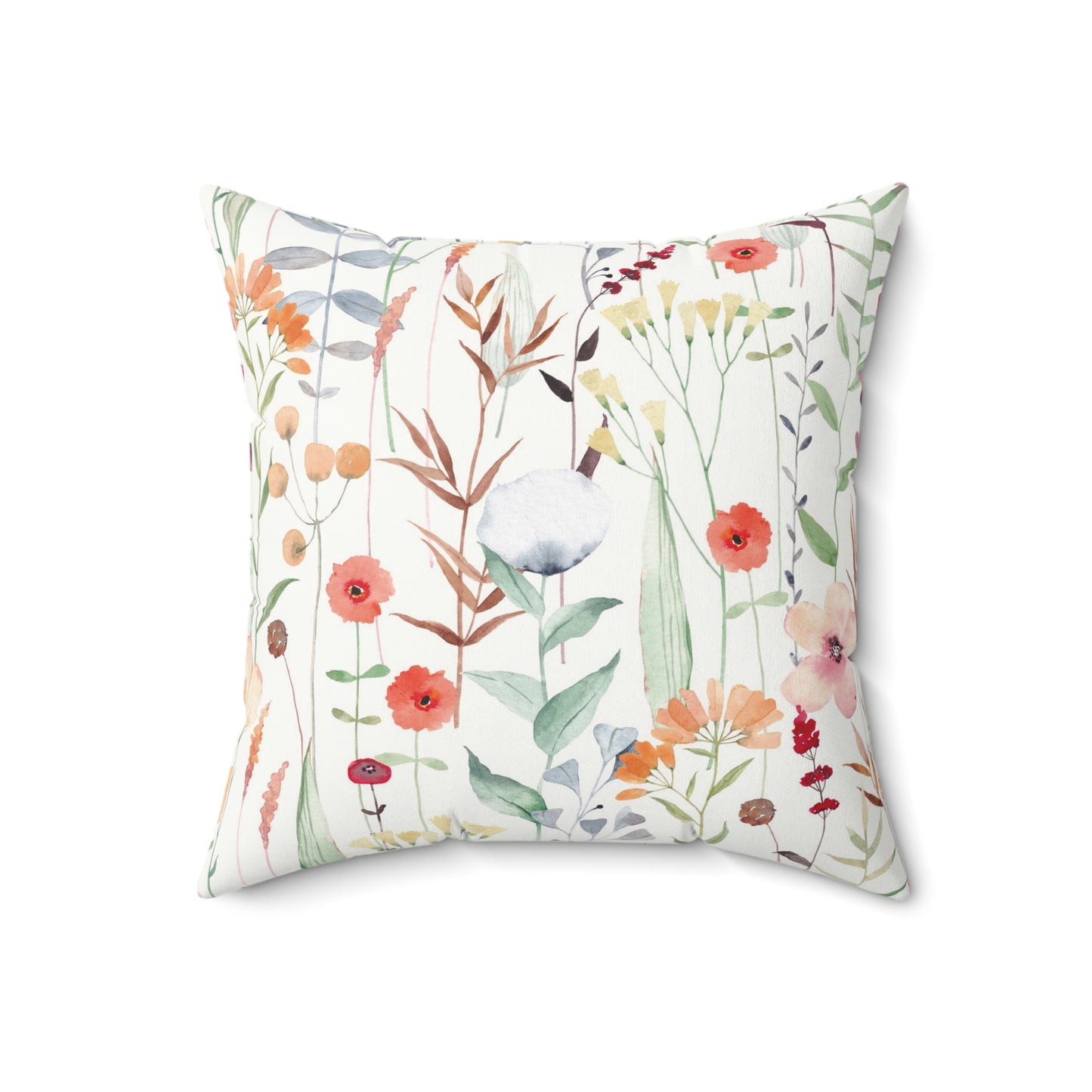 Spring Flowers Spun Polyester Square Pillow