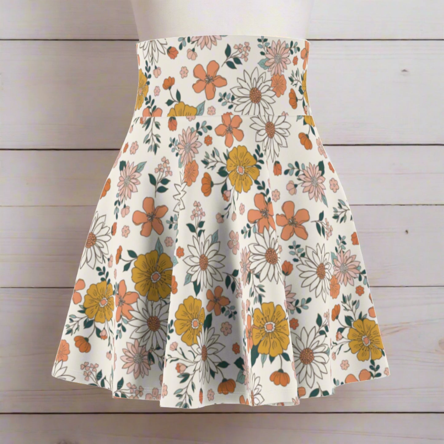 Orange Flowers Women's Skirt