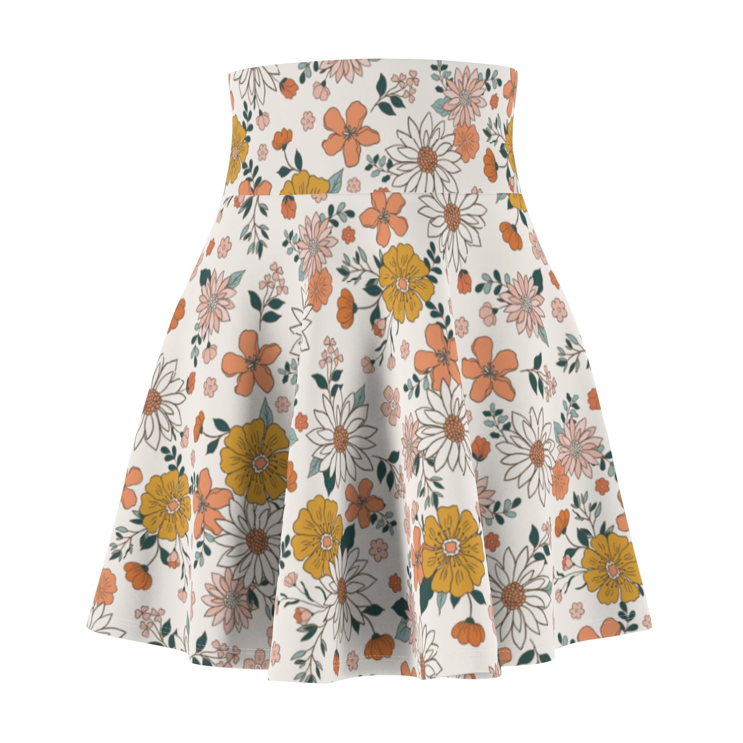 Orange Flowers Women's Skirt