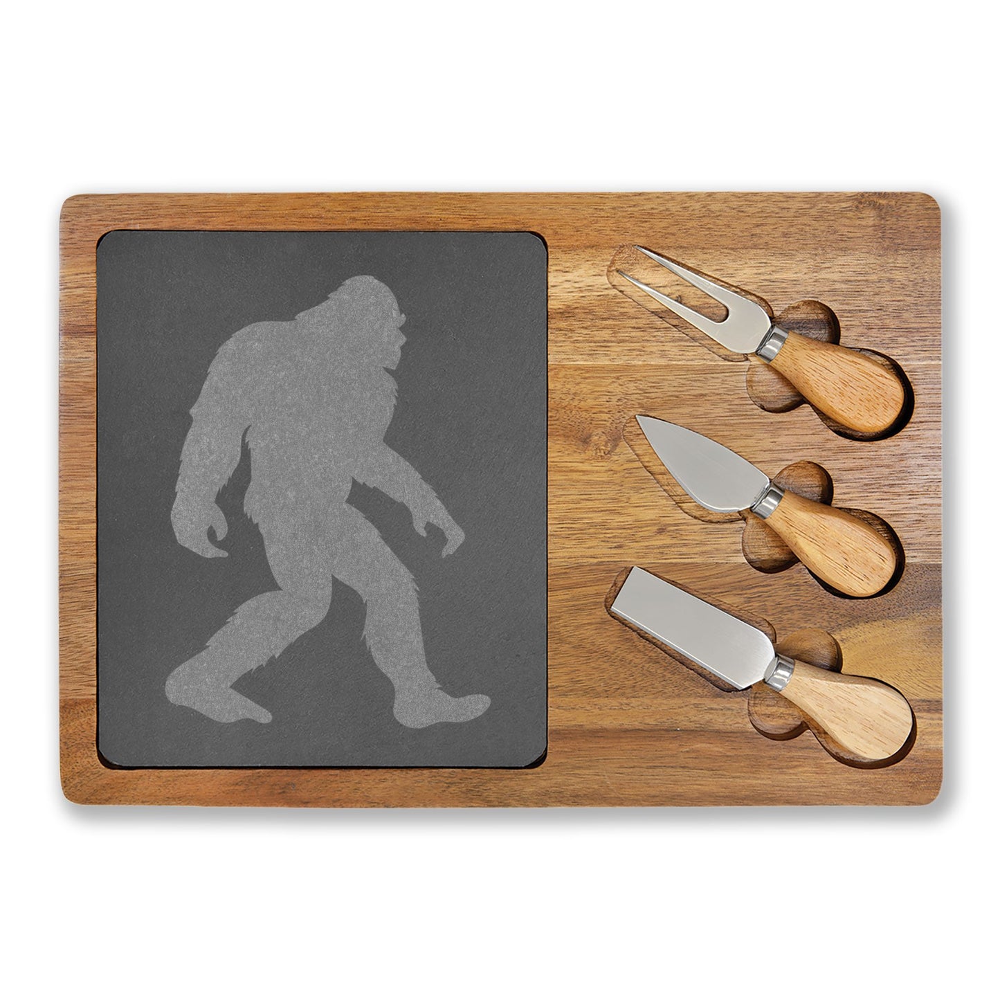 Bigfoot Charcuterie Board — Engraved Sasquatch Serving Platter
