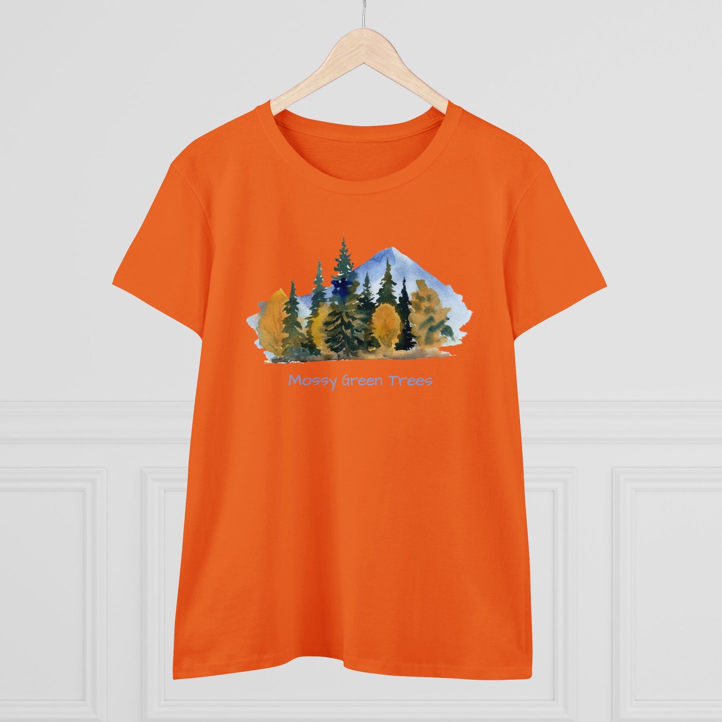 Mossy Green Trees Women's Midweight Cotton Tee