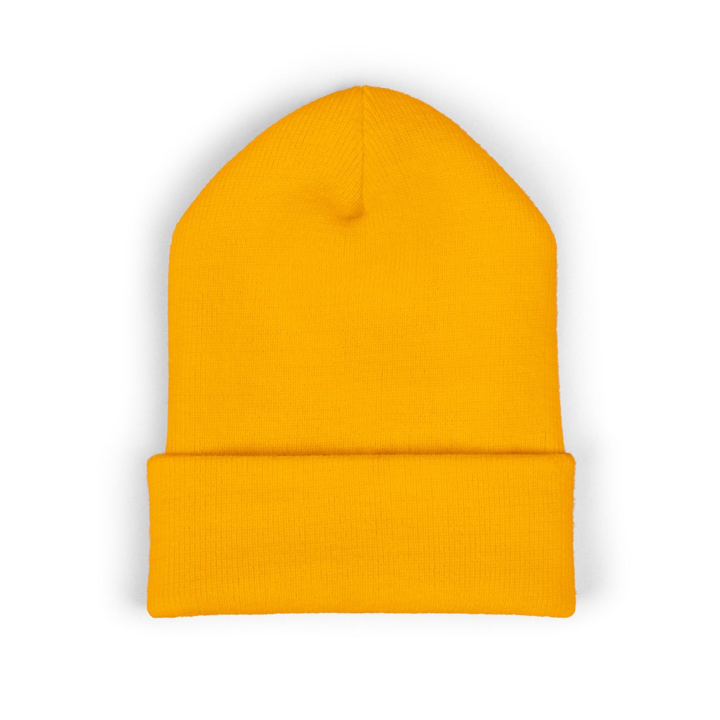Bigfoot Mountain Embroidered Sunset Beanie — Classic Cuffed Knit Hat