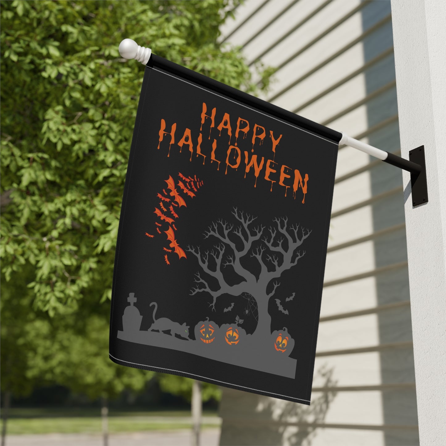 Happy Halloween Spooky Pumpkin - Garden & House Banner