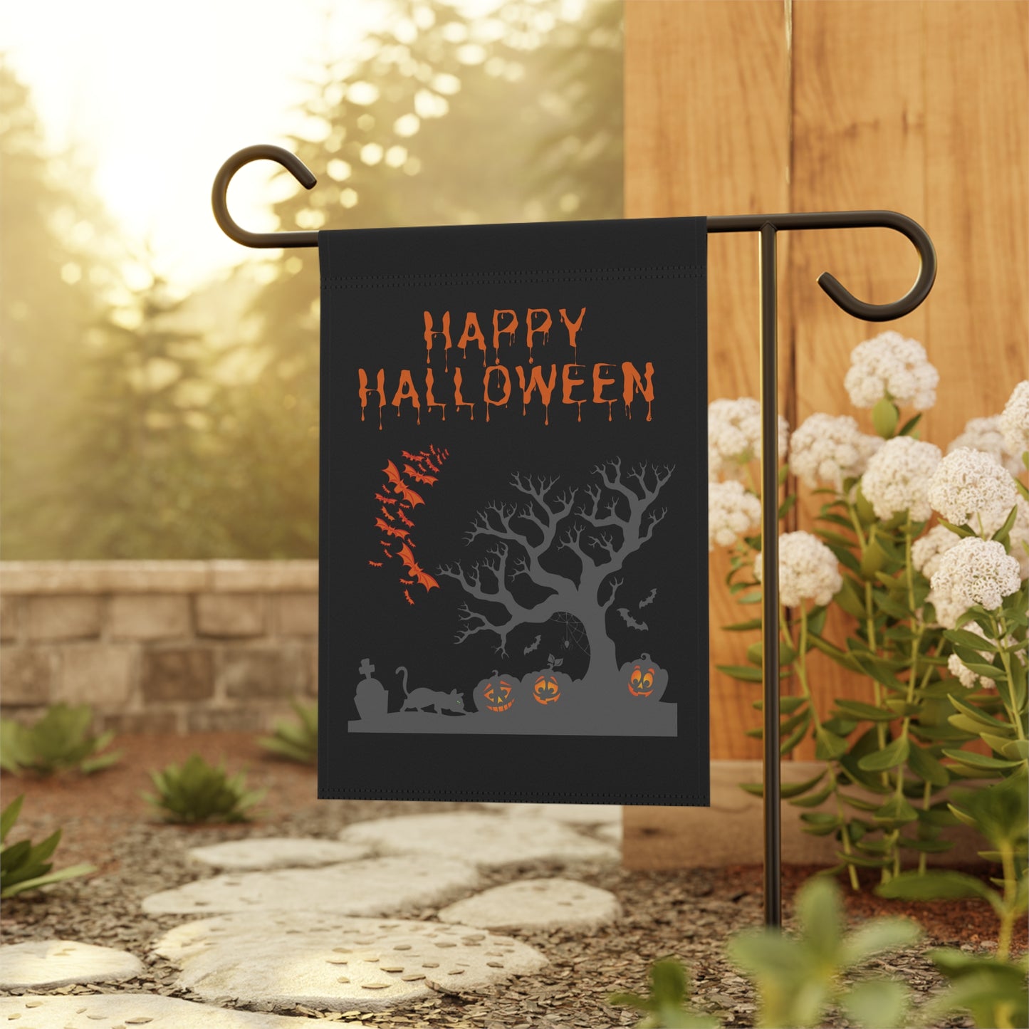 Happy Halloween Spooky Pumpkin - Garden & House Banner