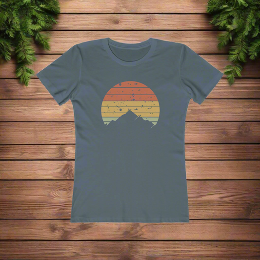 Mossy Mountain Sunset - The Boyfriend Tee for Women