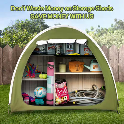 Portable Foldable Outdoor Bike Storage Tent 6.5 Ft. X 2.7 Ft. for 2-3 Bikes Water-Resistant