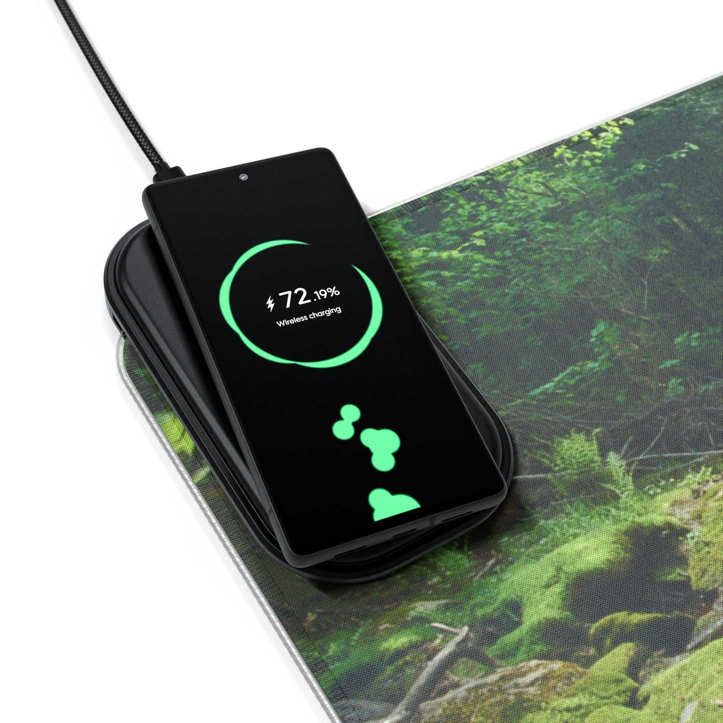 Walk In The Woods LED Gaming Mouse Pad, Wireless Charging