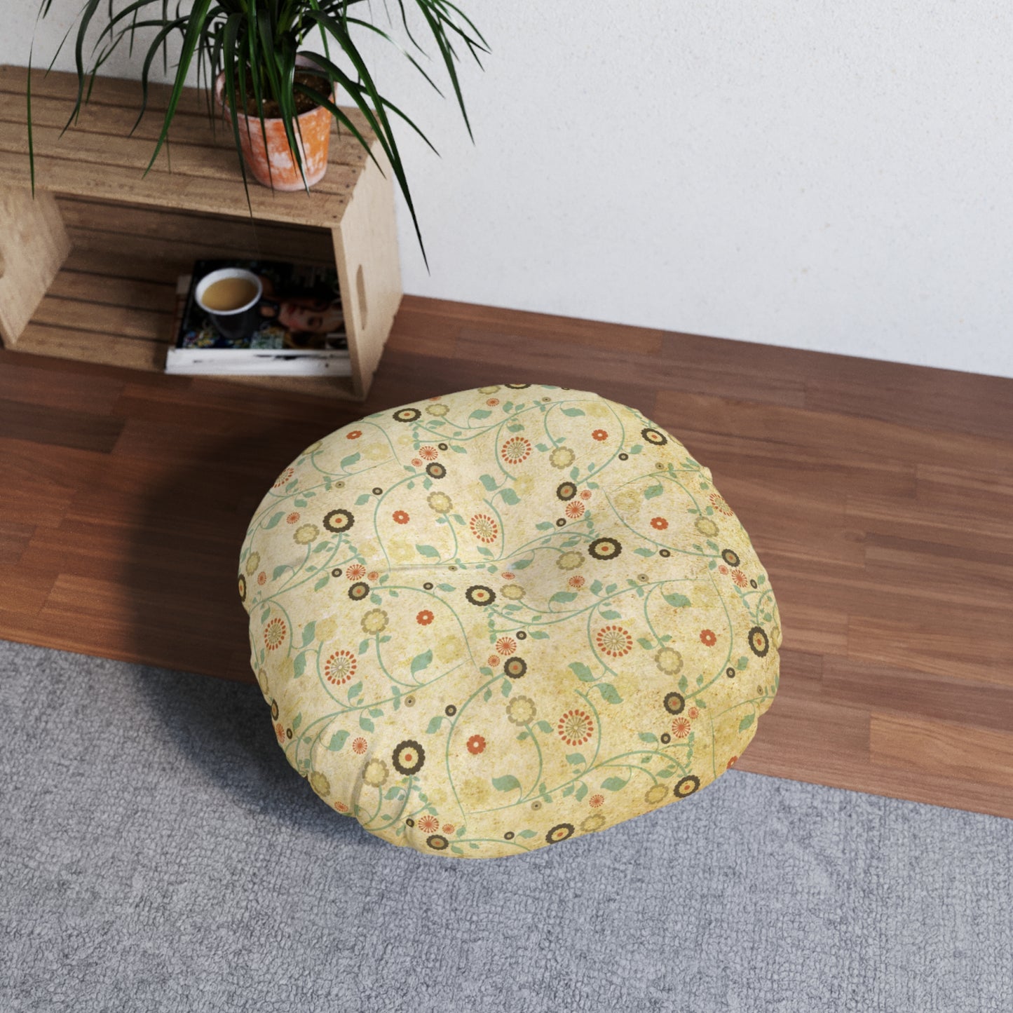 Vintage Days Tufted Floor Pillow, Round