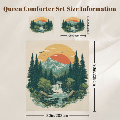 Rustic Mountain Falls Comforter Set - King, Queen, Full, & Twin Sizes Available