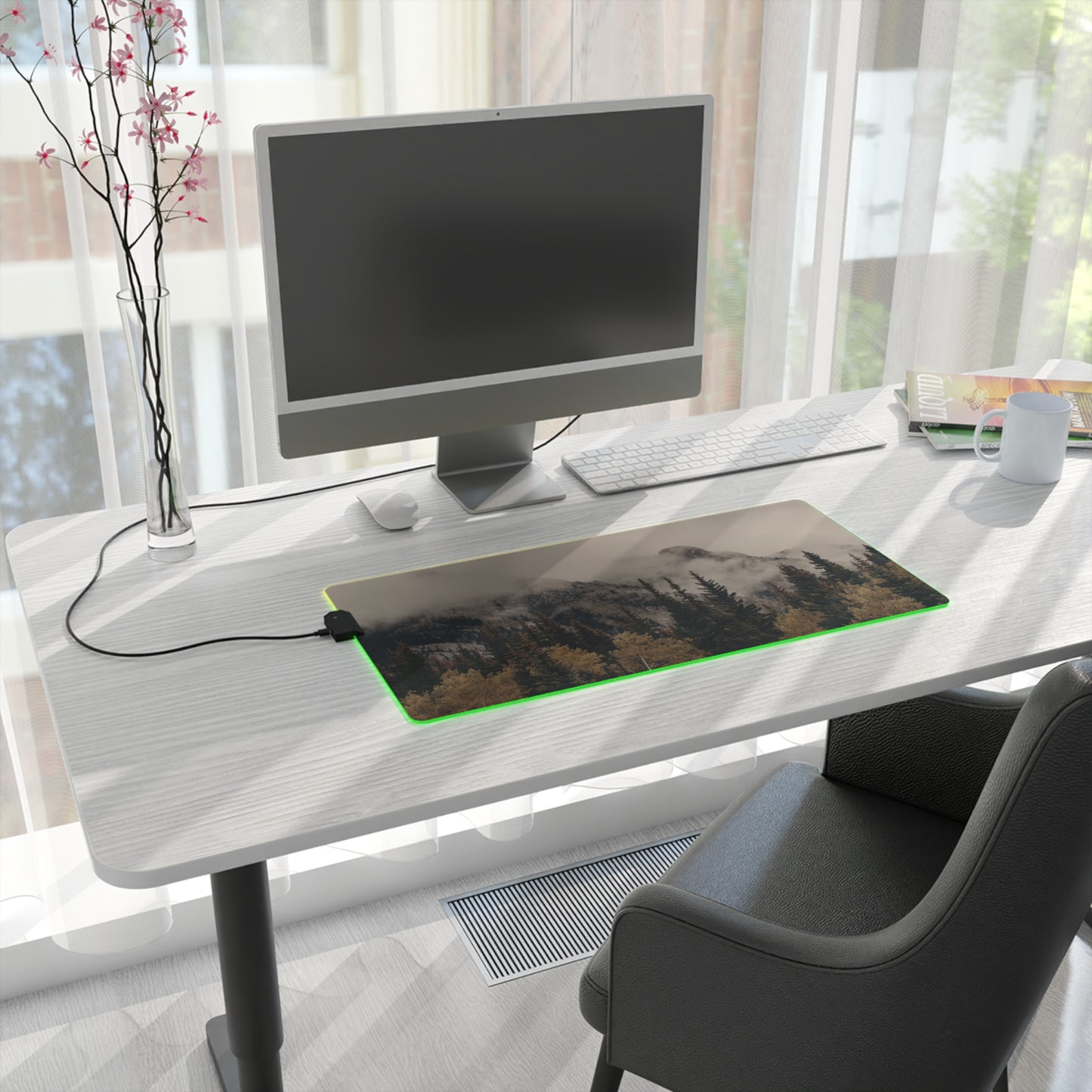 Gaming Mouse Pad - Fog Mountain LED Design