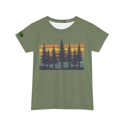 Women's Tee — Sunset Pine Forest Graphic Shirt