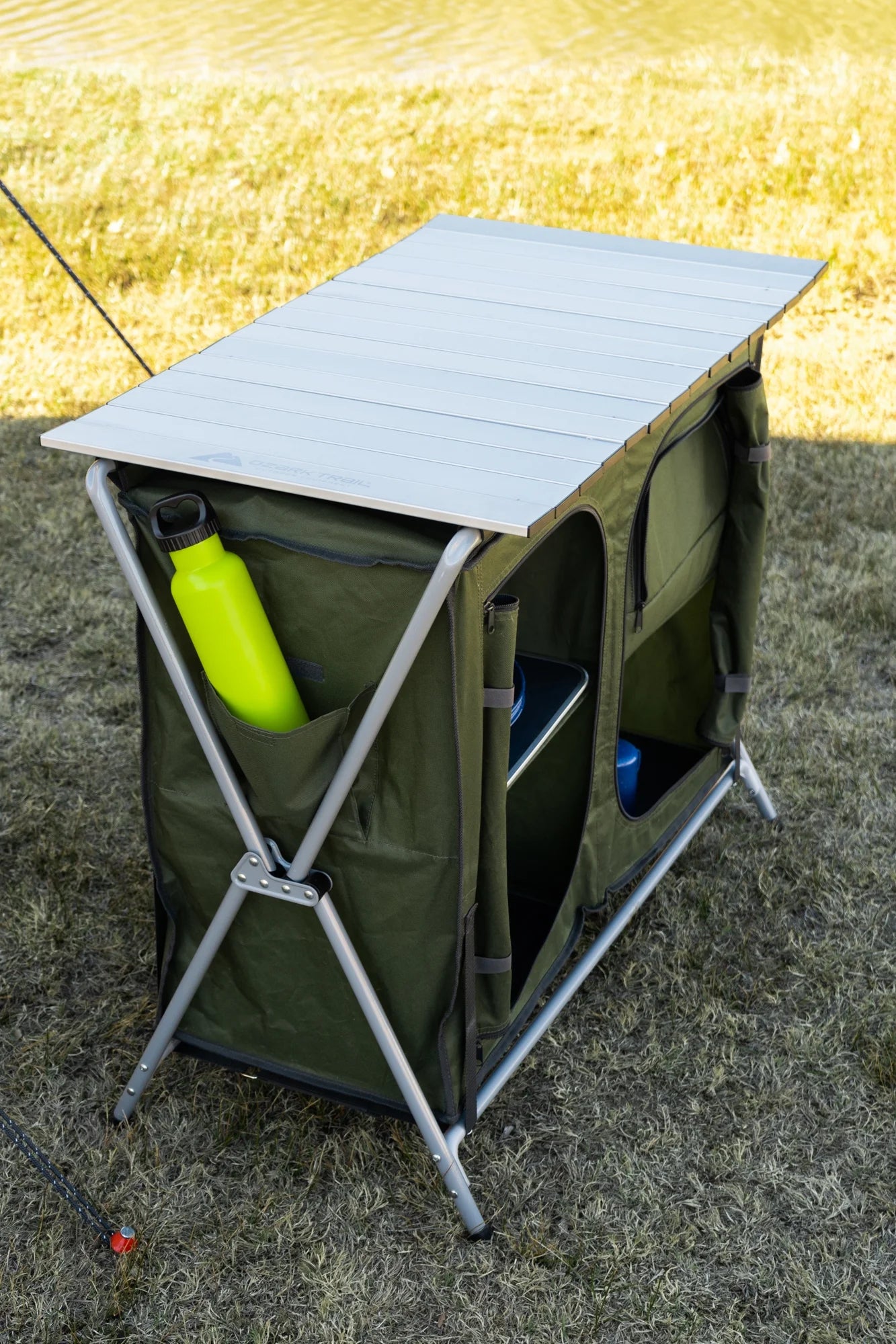 Camping Table, Gray, 34.2"Wx19.6"Dx31.5"H, New